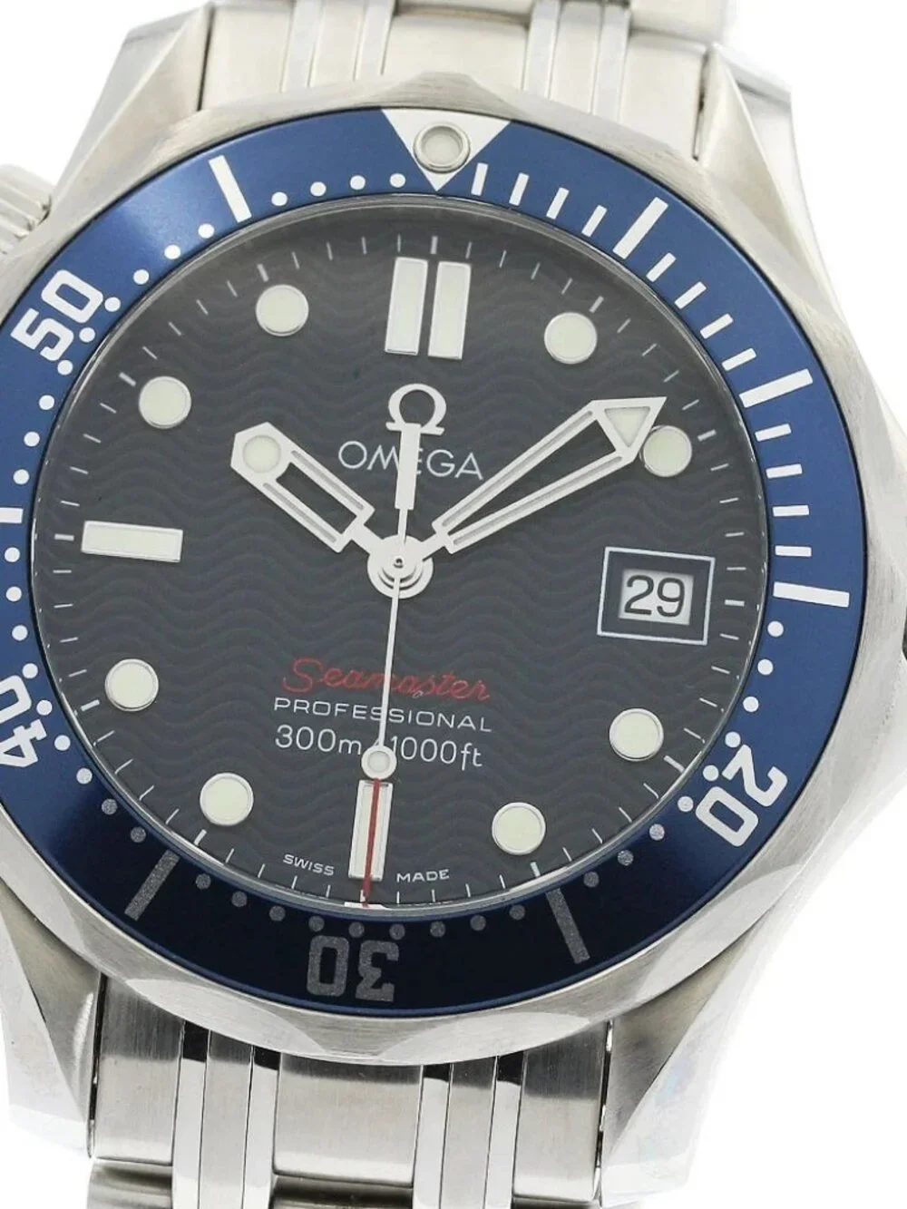 OMEGA Seamaster300 2223.80 Date Navy Dial Quartz Boy's Watch_973530